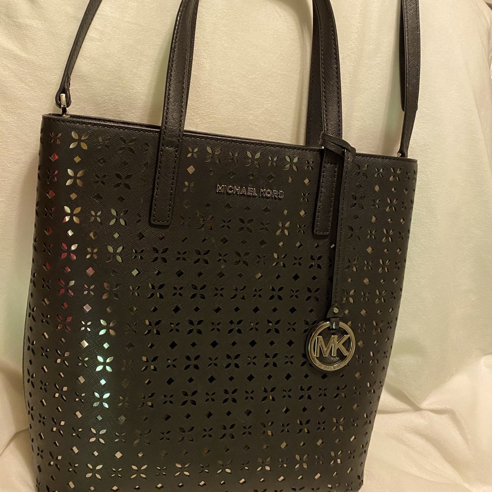 Michael Kors Hayley Perforated Leather Tote